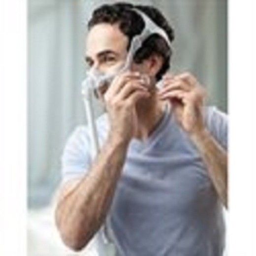 Philips Respironics Wisp CPAP-Maske mit Rahmen und Kopfbedeckung